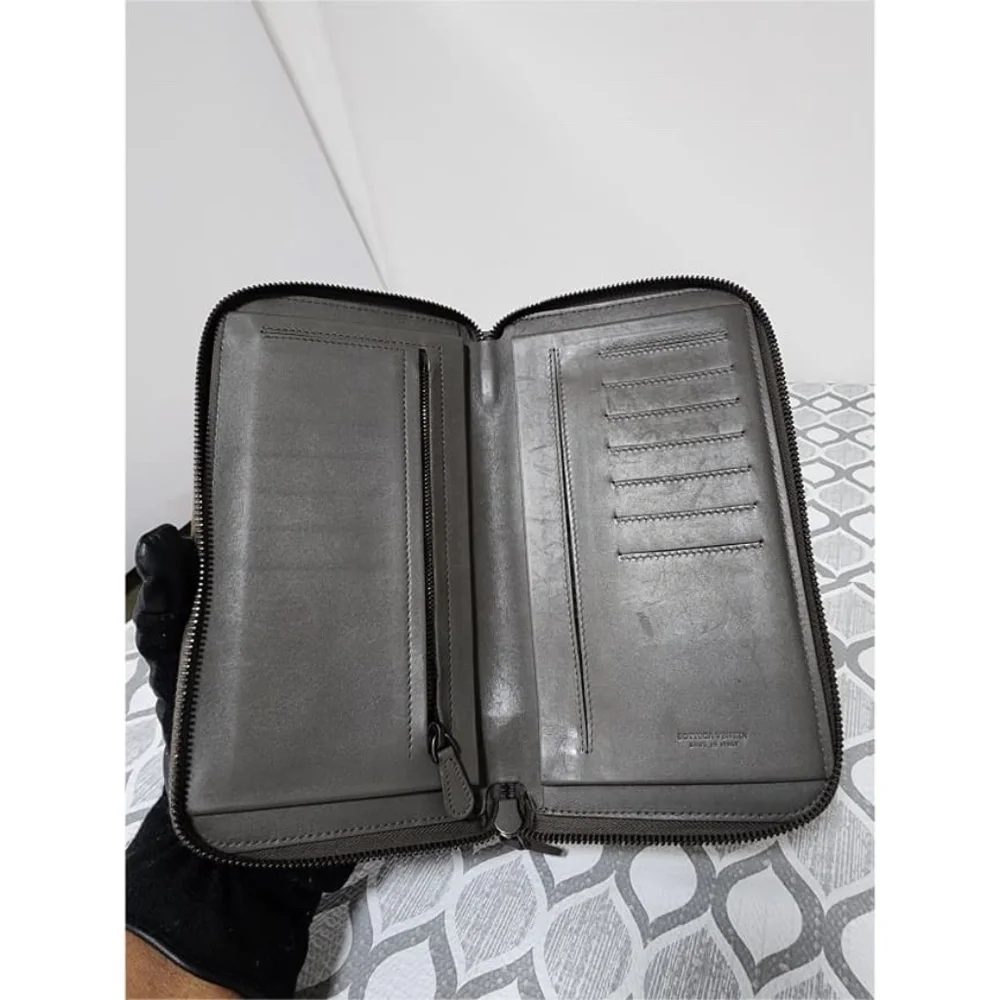 Authentic Bottega Veneta Intrecciato Leather Travel Organizer Grey - Picture 12 of 14